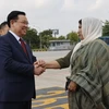 Đại diện Đại sứ quán Cộng hòa Nhân dân Bangladesh tiễn Chủ tịch Quốc hội Vương Đình Huệ tại Sân bay Quốc tế Nội Bài. (Ảnh: Doãn Tấn/TTXVN)