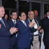 Thủ tướng Phạm Minh Chính và các đại biểu tham dự chiêu đãi kỷ niệm 78 năm Quốc khánh và 46 năm Việt Nam gia nhập Liên hợp quốc. (Ảnh: Dương Giang/TTXVN)