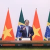 Thủ tướng Phạm Minh Chính tham dự tọa đàm tại Bộ Ngoại giao Brazil và có bài phát biểu quan trọng về chính sách của Việt Nam chiều 25/9. (Ảnh: Dương Giang/TTXVN)