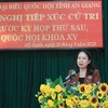 Phó Chủ tịch nước Võ Thị Ánh Xuân phát biểu tại buổi tiếp xúc. (Nguồn: Báo An Giang)