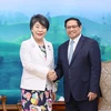 Thủ tướng Phạm Minh Chính tiếp Bộ trưởng Ngoại giao Nhật Bản Kamikawa Yoko. (Ảnh: Dương Giang/TTXVN)