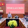 Thủ tướng Phạm Minh Chính chủ trì làm việc với Ban Thường vụ Tỉnh ủy Lai Châu. (Ảnh: Dương Giang/TTXVN)