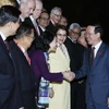 Chủ tịch nước Võ Văn Thưởng và các đại biểu tham dự Hội nghị Chữ thập Đỏ và Trăng Lưỡi liềm Đỏ khu vực châu Á Thái Bình Dương lần thứ 11. (Ảnh: Thống Nhất/TTXVN)