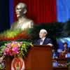 Tổng Bí thư Nguyễn Phú Trọng phát biểu chỉ đạo Đại hội XIII Công đoàn Việt Nam. (Ảnh: TTXVN)