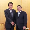 Thủ tướng Phạm Minh Chính tiếp nguyên Đại sứ Đặc biệt Việt Nam-Nhật Bản Sugi Ryotaro. (Ảnh: Dương Giang/TTXVN)