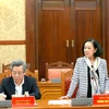 Bà Trương Thị Mai phát biểu chỉ đạo hội nghị. (Ảnh: Phương Hoa/TTXVN)