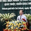 Ông Phan Văn Mãi, Chủ tịch Ủy ban Nhân dân Thành phố Hồ Chí Minh phát biểu tại hội nghị. (Ảnh: Xuân Anh/TTXVN)