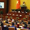 Chủ tịch Quốc hội Vương Đình Huệ phát biểu khai mạc Kỳ họp bất thường lần thứ 5, Quốc hội khóa XV. (Ảnh: Nhan Sáng/TTXVN)