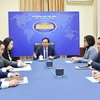 Bộ trưởng Ngoại giao Bùi Thanh Sơn điện đàm với Bộ trưởng Ngoại giao Hàn Quốc Cho Tae Yul. (Ảnh: TTXVN phát)