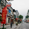 Phố phường Hà Nội trong sáng mùng Một Tết Nguyên đán Giáp Thìn 2024. (Nguồn: TTXVN)