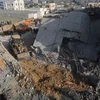 Cảnh đổ nát sau một cuộc không kích của Israel xuống thành phố Rafah, Dải Gaza, ngày 16/2. (Ảnh: THX/TTXVN)