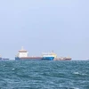 Tàu chở hàng di chuyển trên Biển Đỏ. (Ảnh: IRNA/TTXVN)
