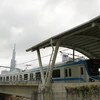 Đoàn tàu đầu tiên của tuyến metro số 1 (Bến Thành-Suối Tiên) chạy thử nghiệm. (Ảnh: Thanh Vũ/TTXVN)