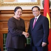 Thủ tướng Phạm Minh Chính hội kiến Toàn quyền New Zealand Dame Cindy Kiro. (Ảnh: Dương Giang/TTXVN)