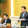 Phó Chủ tịch Quốc hội Nguyễn Khắc Định phát biểu. (Ảnh: Nhan Sáng/TTXVN)
