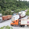 Hoạt động xuất nhập khẩu sôi động tại Cửa khẩu Quốc tế Hữu Nghị, tỉnh Lạng Sơn. (Ảnh: Quang Duy/TTXVN)