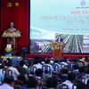 Thủ tướng Phạm Minh Chính phát biểu tại Hội nghị công bố quy hoạch tỉnh Tiền Giang. (Ảnh: Dương Giang/TTXVN)