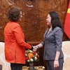Quyền Chủ tịch nước Võ Thị Ánh Xuân tiếp Giám đốc Quốc gia Ngân hàng Thế giới tại Việt Nam Carolyn Turk. (Ảnh: An Đăng/TTXVN)