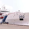 Tàu Samudrai Paheredar cập cảng Thành phố Hồ Chí Minh. (Ảnh: Xuân Khu/TTXVN)