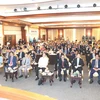 Các đại biểu tham dự Diễn đàn Hợp tác Thương mại, Đầu tư và Du lịch thúc đẩy Hành lang Kinh tế Đông Tây và Tam giác phát triển CLV. (Ảnh: TTXVN phát)