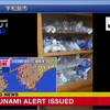 Thông tin ban đầu về trận động đất. (Nguồn: NHK)