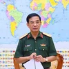 Đại tướng Phan Văn Giang phát biểu chỉ đạo tại hội nghị. (Ảnh: Hồng Pha/TTXVN phát)