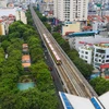 Đoàn tàu chạy kiểm tra định kỳ Dự án metro Nhổn-Ga Hà Nội. (Ảnh: Tuấn Anh/TTXVN)