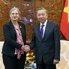 Chủ tịch nước Tô Lâm tiếp Đại sứ Thuỵ Điển Ann Mawe đến chào từ biệt. (Ảnh: Nhan Sáng/TTXVN)
