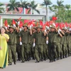Ra mắt lực lượng tham gia bảo vệ an ninh, trật tự cơ sở ở Nghệ An. (Ảnh: Trịnh Duy Hưng/TTXVN)