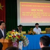 Trưởng Ban Nội chính Trung ương Phan Đình Trạc phát biểu tại hội nghị tiếp xúc cử tri. (Ảnh: Nguyễn Dũng/TTXVN)