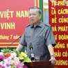 Chủ tịch nước Tô Lâm phát biểu kết luận buổi làm việc với Ban Thường vụ Tỉnh ủy Trà Vinh. (Ảnh: Nhan Sáng/TTXVN)