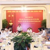 Đoàn Tiểu ban Văn kiện Đại hội XIV của Đảng làm việc với Ban Cán sự Đảng Bộ Ngoại giao. (Ảnh: Phương Hoa/TTXVN)