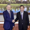 Chủ tịch nước Tô Lâm và Chủ tịch Đảng CPP, Chủ tịch Thượng viện Campuchia Samdech Techo Hun Sen. (Ảnh: Nhan Sáng/TTXVN)