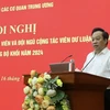 Phó Bí thư Đảng ủy Khối các cơ quan Trung ương Đỗ Việt Hà phát biểu tại Hội nghị. (Ảnh: TTXVN phát)