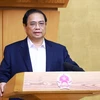 Thủ tướng Phạm Minh Chính chủ trì Phiên họp Chính phủ chuyên đề xây dựng pháp luật tháng 7 năm 2024. (Ảnh: Dương Giang/TTXVN)