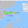 Vị trí và đường đi của áp thấp nhiệt đới. (Nguồn: Trung tâm Dự báo Khí tượng Thủy văn Quốc gia)