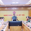 Thủ tướng Chính phủ Phạm Minh Chính làm việc với tỉnh Bắc Giang, họp trực tuyến với điểm cầu Trụ sở Chính phủ, tỉnh, thành phố Yên Bái, Tuyên Quang, Phú Thọ, Vĩnh Phúc, Hà Nội về ứng phó, khắc phục hậu quả mưa lũ, sạt lở đất, lũ ống, lũ quét trưa 10/9. (Ảnh: Dương Giang/TTXVN)