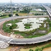 Một nhánh lên xuống Cao tốc Bến Lức-Long Thành giao với Thành phố Hồ Chí Minh-Trung Lương. (Ảnh: Hồng Đạt/Vietnam+)