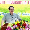 Thủ tướng Phạm Minh Chính chủ trì Hội nghị triển khai đề án phát triển bền vững một triệu hécta lúa vùng Đồng bằng sông Cửu Long. (Ảnh: Dương Giang/TTXVN)