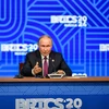 Tổng thống Nga Vladimir Putin phát biểu trong cuộc họp báo bên lề Hội nghị cấp cao BRICS ở Kazan ngày 24/10. (Ảnh: THX/TTXVN)