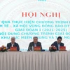 Hội nghị đánh giá kết quả thực hiện Chương trình mục tiêu quốc gia phát triển kinh tế-xã hội vùng đồng bào dân tộc thiểu số và miền núi giai đoạn 2021-2030 khu vực miền Trung-Tây Nguyên. (Ảnh: Hoài Nam/TTXVN)