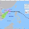 Hướng di chuyển của bão số 7 cập nhật lúc 4 giờ ngày 10/11. (Ảnh: TTXVN phát)