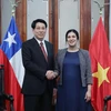 Chủ tịch nước Lương Cường hội kiến Chủ tịch Hạ viện Chile, Chủ tịch nhóm Nghị sỹ Hữu nghị Chile-Việt Nam, bà Karol Aída Cariola Oliva. (Ảnh: Lâm Khánh/TTXVN)