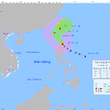 Vị trí và đường đi của bão Usagi. (Nguồn: Trung tâm Dự báo Khí tượng Thủy văn Quốc gia)