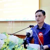 Cử tri Đặng Thanh Hội, xã Tân Tiến, huyện Hưng Hà, tỉnh Thái Bình trình bày kiến nghị tại hội nghị tiếp xúc. (Ảnh: Thế Duyệt/TTXVN)