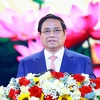 Thủ tướng Phạm Minh Chính phát biểu tại Lễ kỷ niệm 60 năm chiến thắng Bình Giã. (Ảnh: Dương Giang/TTXVN)