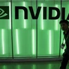 Biểu tượng của Tập đoàn Nvidia tại triển lãm máy tính ở Đài Loan (Trung Quốc). (Ảnh: Reuters/TTXVN)