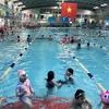 Bơi lội là một trong những môn thể thao thu hút nhiều đối tượng tham gia trong mùa nắng nóng. (Ảnh: Việt Anh/Vietnam+)