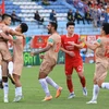 Quang Hải đóng góp một bàn từ chấm phạt đền trong chiến thắng 3-0 của Công an Hà Nội trước Viettel. (Ảnh: Việt Anh/Vietnam+)