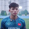 Nguyễn Thanh Bình là một trong mười cầu thủ ở hàng phòng ngự được HLV Troussier lựa chọn để chuẩn bị cho loạt trận giao hữu trong tháng Mười. (Ảnh: Việt Anh/Vietnam+)